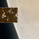 Interpretación artística de Venus, con el recuadro que muestra una representación de las moléculas de fosfina detectadas en la atmósfera del planeta.